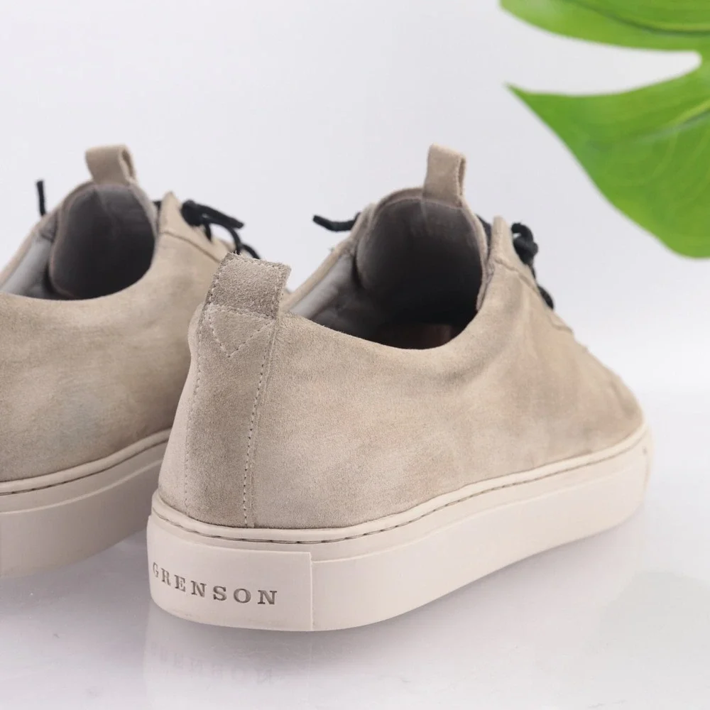 Grenson Mens Sneaker 1 Size 12 WIDE Tan Suede Lace Up Casual Shoes Low England